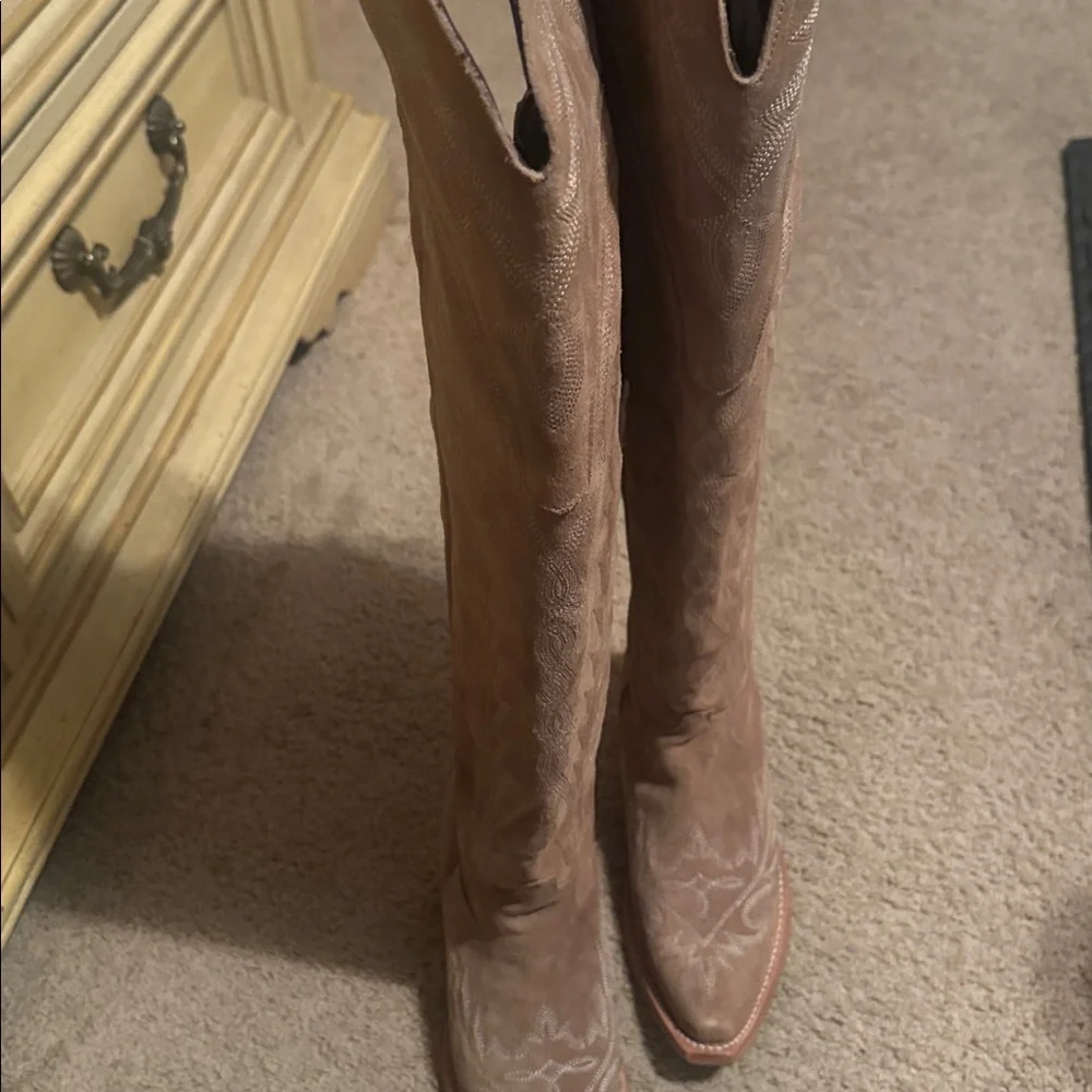 Lane Lexington Elegant Tan Over the Knee Boots